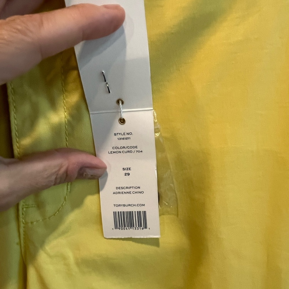 Tory Burch NWT Adrienne Lemon Embroidered Chino Pants 29 Resort - Picture 5 of 13